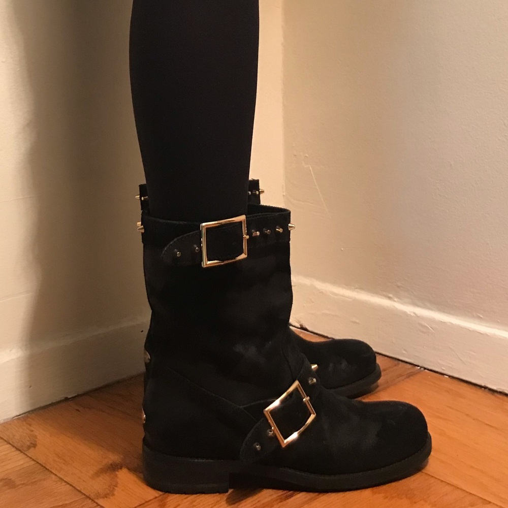 Authentic Jimmy Choo Studded Boots Gold Hardware